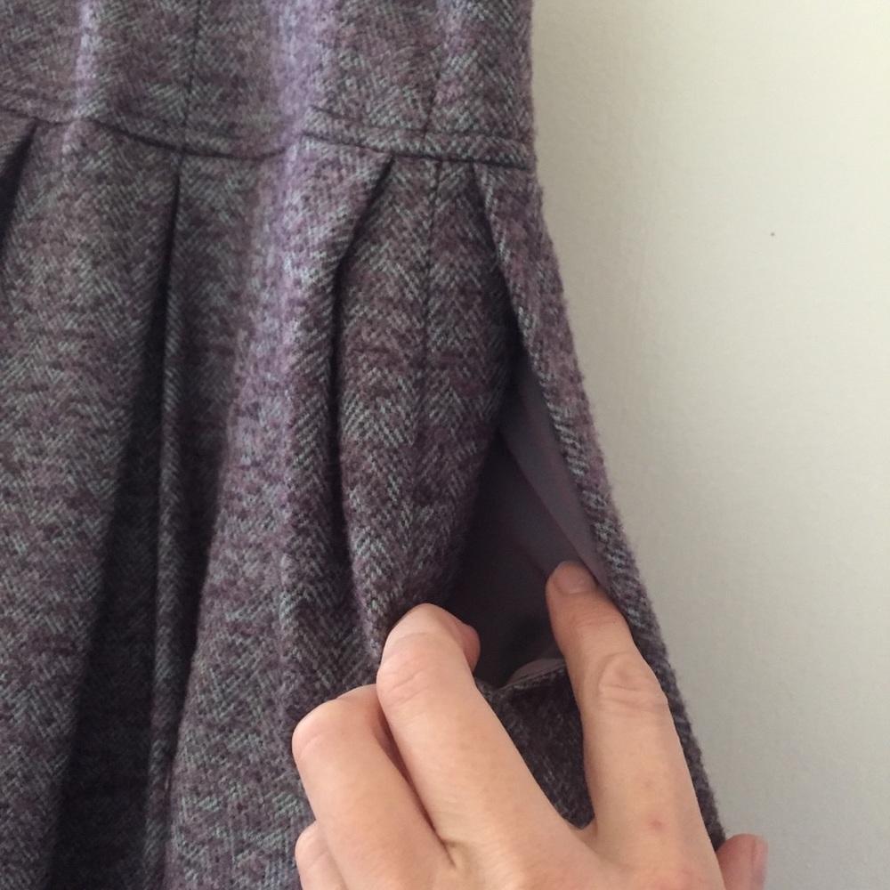 Bill Blass Purple Wool Cashmere Skirt w/ Pockets-4 - Picture 7 of 8